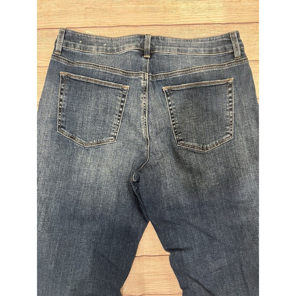Chico’s Chicos Jeans Blue Boyfriend Ankle Cuffed Sequin Accent 1.5 Medium Petite - Picture 5 of 8